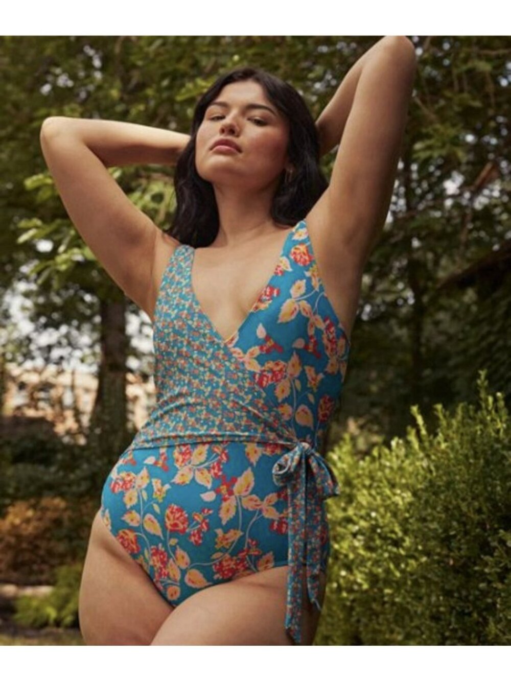 Summersalt x Diane Von Furstenberg The Perfect Wrap One Piece Swimsuit Floral 12